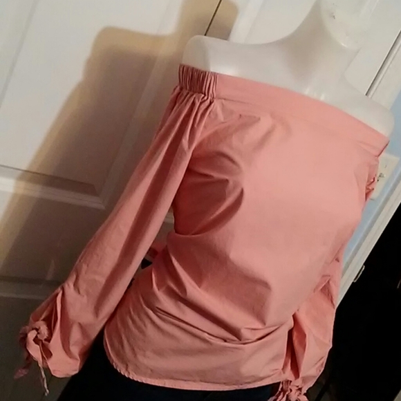 LOVE NOTES Off The Shoulder Pink Tunic Top - Picture 2 of 8